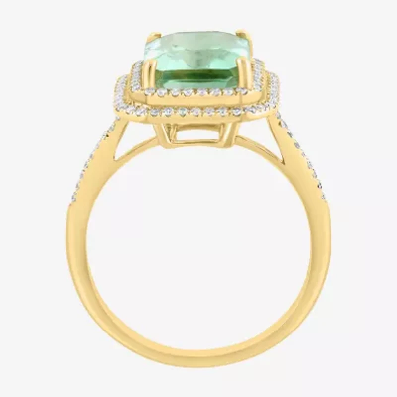 Effy Final Call (H-I / I1-I2) Womens 1/4 CT. T.W. Genuine Green Amethyst 14K Gold Cocktail Ring