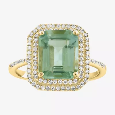 Effy Final Call (H-I / I1-I2) Womens 1/4 CT. T.W. Genuine Green Amethyst 14K Gold Cocktail Ring
