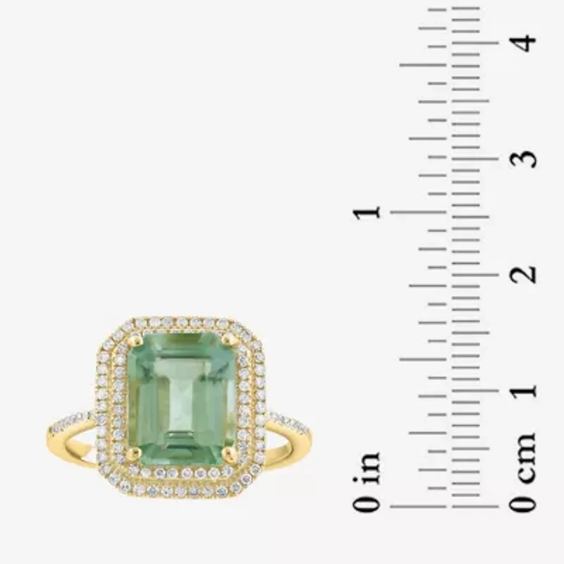 Effy Final Call (H-I / I1-I2) Womens 1/4 CT. T.W. Genuine Green Amethyst 14K Gold Cocktail Ring