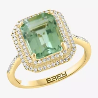 Effy Final Call (H-I / I1-I2) Womens 1/4 CT. T.W. Genuine Green Amethyst 14K Gold Cocktail Ring