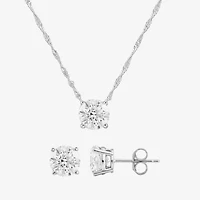 (G/Si1) Womens 3 CT. T.W. Lab Grown White Diamond 10K Gold Round 2-pc. Jewelry Set