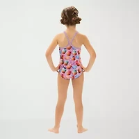 Dolfin  Print Toddler & Little Girls Easy-on + Easy-off One Piece Swimsuit