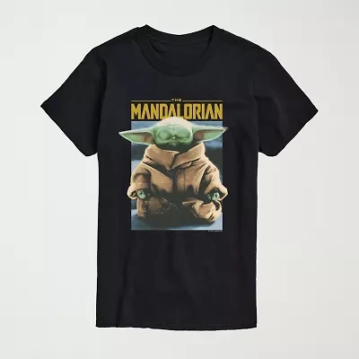 Novelty Mens Crew Neck Short Sleeve Regular Fit Baby Yoda Star Wars Big and Tall Graphic T-Shirt