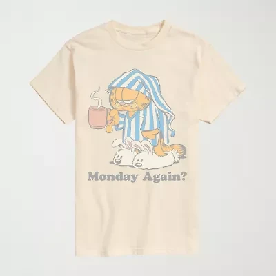 Novelty Mens Crew Neck Short Sleeve Regular Fit Garfield Big and Tall Graphic T-Shirt