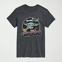 Novelty Mens Crew Neck Short Sleeve Regular Fit Baby Yoda Star Wars Graphic T-Shirt