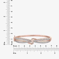 (I-J / I3) Womens 1/10 CT. T.W. Natural White Diamond 14k Rose Gold Over Brass Bangle Bracelet