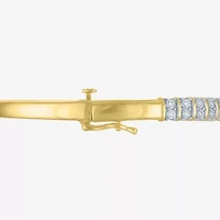 (G-H / Si2-I1) Womens 1/10 CT. T.W. Lab Grown White Diamond 14K Gold Over Brass Bangle Bracelet