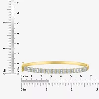 (G-H / Si2-I1) Womens 1/10 CT. T.W. Lab Grown White Diamond 14K Gold Over Brass Bangle Bracelet