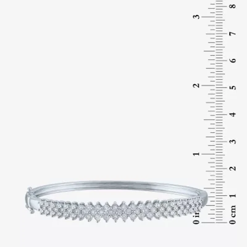 (G-H / I1-I2) Womens 1/2 CT. T.W. Lab Grown White Diamond Pure Silver Over Brass Bangle Bracelet