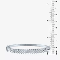 (G-H / I1-I2) Womens 1/2 CT. T.W. Lab Grown White Diamond Pure Silver Over Brass Bangle Bracelet