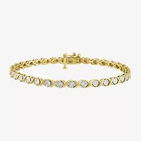 (G-H / I1-I2) Womens 1/10 CT. T.W. Lab Grown White Diamond 14K Gold Over Brass 7.25 Inch Tennis Bracelet