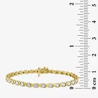 (G-H / I1-I2) Womens 1/10 CT. T.W. Lab Grown White Diamond 14K Gold Over Brass 7.25 Inch Tennis Bracelet