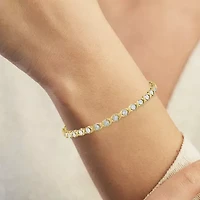 (G-H / I1-I2) Womens 1/10 CT. T.W. Lab Grown White Diamond 14K Gold Over Brass 7.25 Inch Tennis Bracelet