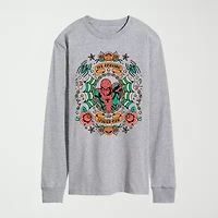 Novelty Mens Crew Neck Long Sleeve Regular Fit Marvel Spiderman Graphic T-Shirt