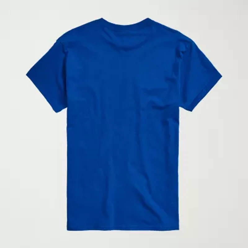 Novelty Mens Crew Neck Short Sleeve Regular Fit Smurfs Graphic T-Shirt