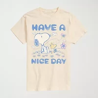Novelty Mens Crew Neck Short Sleeve Regular Fit Peanuts Snoopy Big and Tall Graphic T-Shirt