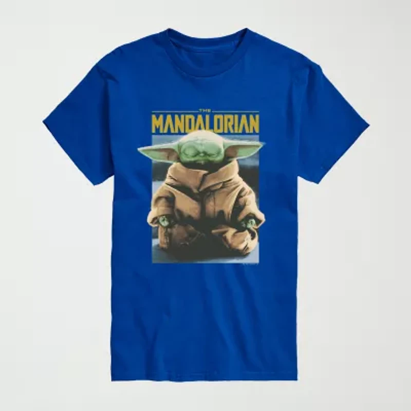 Novelty Mens Crew Neck Short Sleeve Regular Fit Baby Yoda Star Wars Graphic T-Shirt