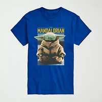 Novelty Mens Crew Neck Short Sleeve Regular Fit Baby Yoda Star Wars Graphic T-Shirt