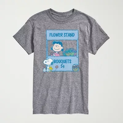 Novelty Mens Crew Neck Short Sleeve Regular Fit Peanuts Big and Tall Graphic T-Shirt