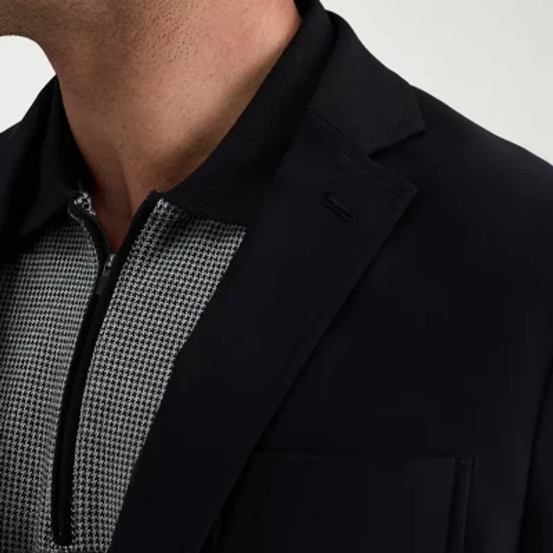 Haggar Smart Wash Tailored Highland Mens Stretch Fabric Modern Fit Blazer