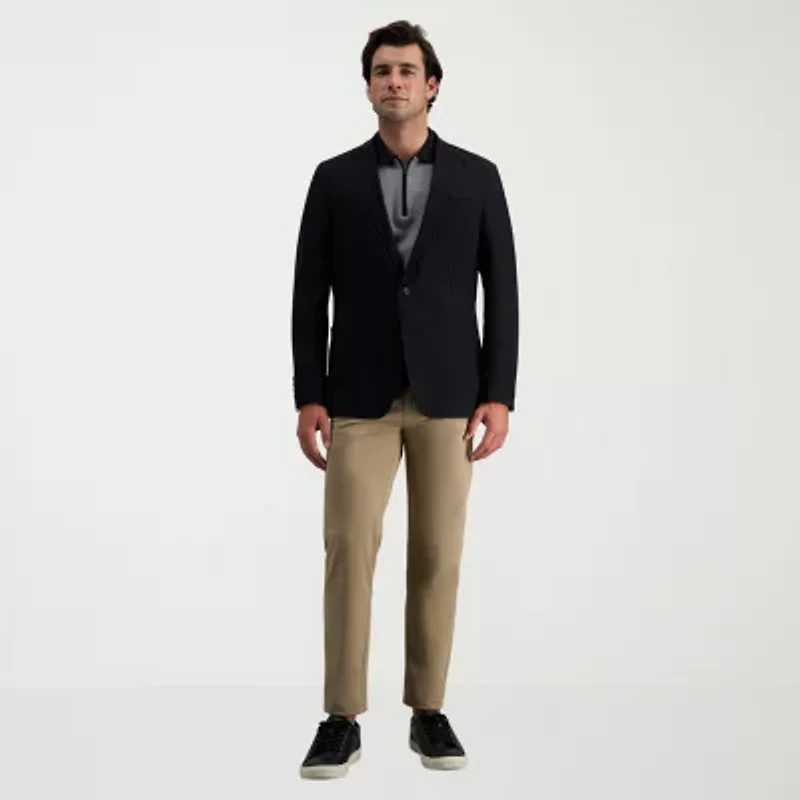 Haggar Smart Wash Tailored Highland Mens Stretch Fabric Modern Fit Blazer