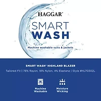 Haggar Smart Wash Tailored Highland Mens Stretch Fabric Modern Fit Blazer