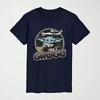 Novelty Mens Crew Neck Short Sleeve Regular Fit Baby Yoda Star Wars Graphic T-Shirt