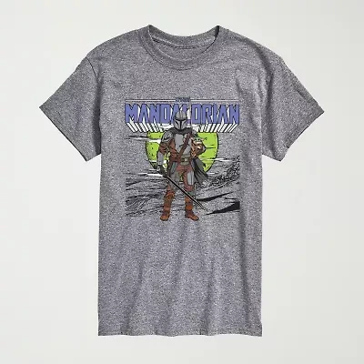 Novelty Mens Crew Neck Short Sleeve Regular Fit Baby Yoda Star Wars Big and Tall Graphic T-Shirt