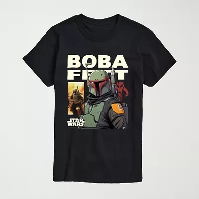 Novelty Mens Crew Neck Short Sleeve Regular Fit Star Wars Graphic T-Shirt