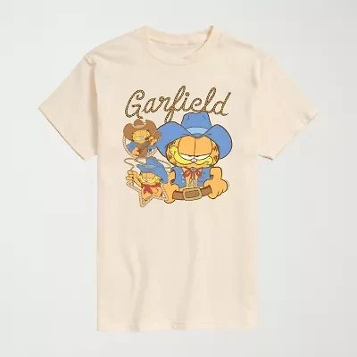 Novelty Mens Crew Neck Short Sleeve Regular Fit Garfield Graphic T-Shirt
