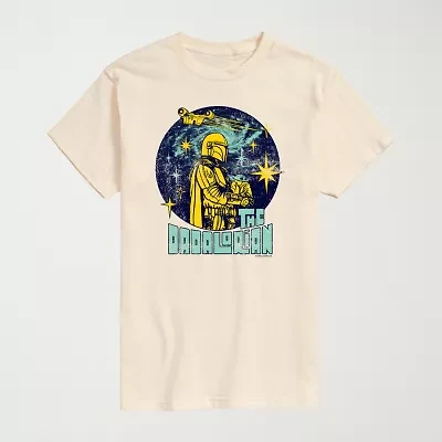 Novelty Mens Crew Neck Short Sleeve Regular Fit Baby Yoda Star Wars Graphic T-Shirt