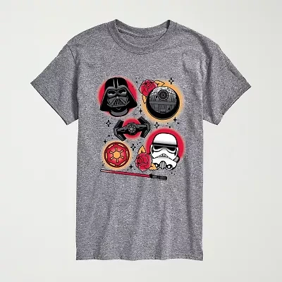 Novelty Mens Crew Neck Short Sleeve Regular Fit Star Wars Big and Tall Graphic T-Shirt