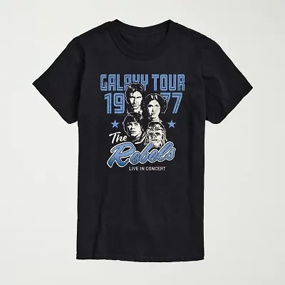 Novelty Mens Crew Neck Short Sleeve Regular Fit Star Wars Graphic T-Shirt