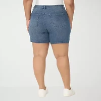 Gloria Vanderbilt Amanda Womens 7" Plus Denim Short