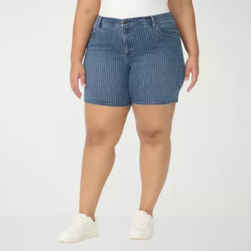 Gloria Vanderbilt Amanda Womens 7" Plus Denim Short