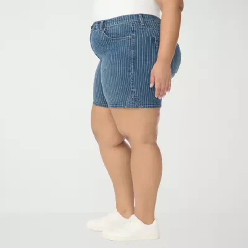 Gloria Vanderbilt Amanda Womens 7" Plus Denim Short