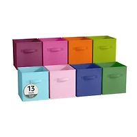 Sorbus 8 Pack 13" Clear Plastic Foldable Cubes With Handles Storage Cube