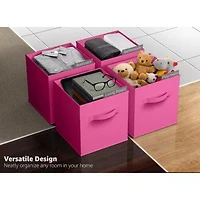 Sorbus 8 Pack 13" Clear Plastic Foldable Cubes With Handles Storage Cube