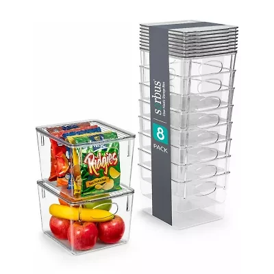 Sorbus Medium Clear Acrylic Storage Bins With Lids 8-pc. Storage Bin