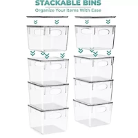 Sorbus Medium Clear Acrylic Storage Bins With Lids 8-pc. Storage Bin