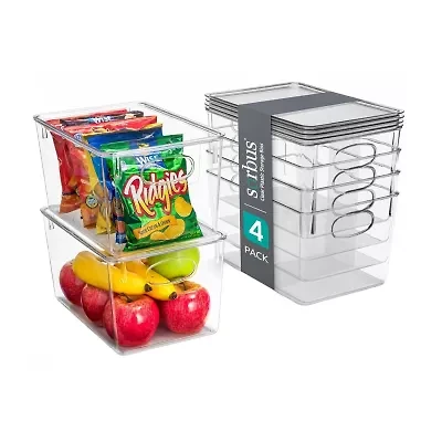 Sorbus Large Plastic Bins With Lids 8-pc. Storage Bin