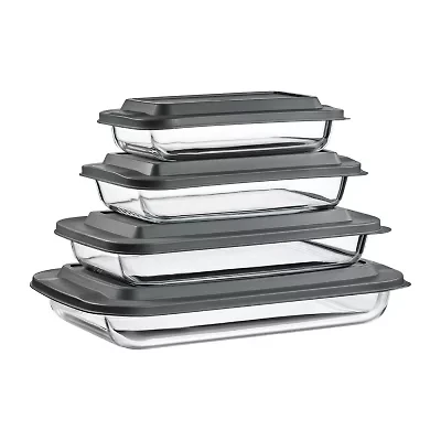 Sorbus Deep Glass Baking Dish Set With Lids 8-pc. Food Container