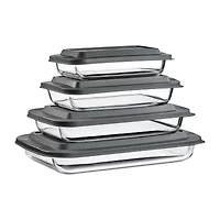 Sorbus Deep Glass Baking Dish Set With Lids 8-pc. Food Container