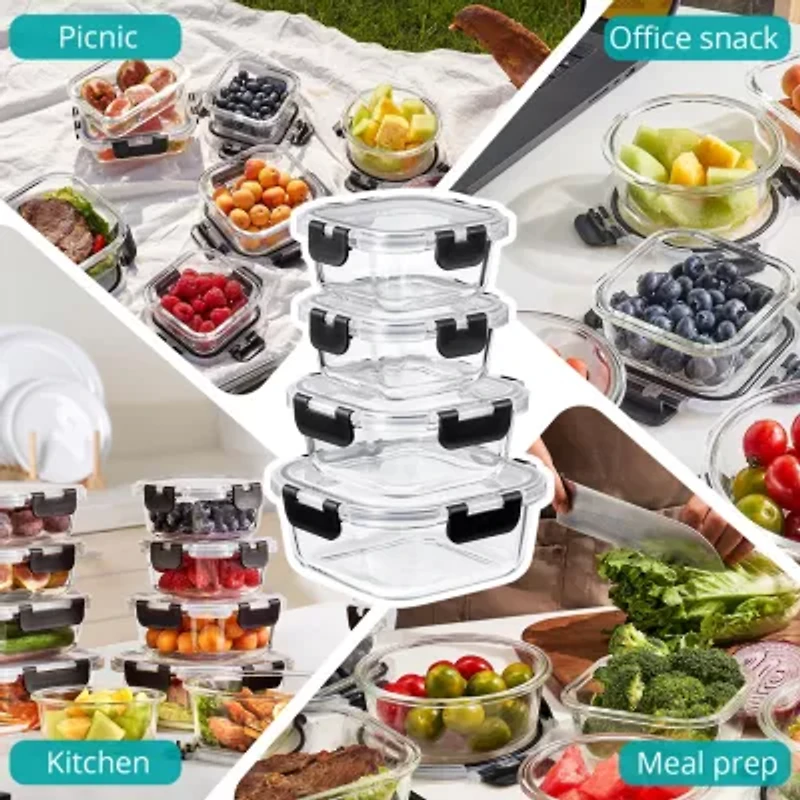 Sorbus Glass Food Airtight Storage With Lids 24-pc. Food Container