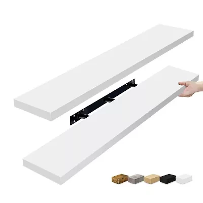 Sorbus 47" Floating 2-Shelf Shelf with Baskets