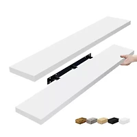 Sorbus 47" Floating 2-Shelf Shelf with Baskets