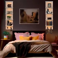 Sorbus Floating  with Led Lights 5-Shelf Shelf Baskets