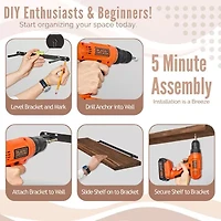 Sorbus Floating  with Led Lights 5-Shelf Shelf Baskets