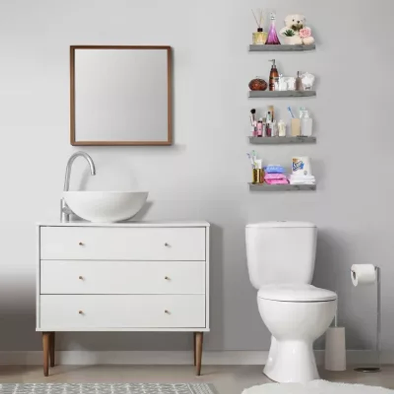 Sorbus 3 Pack 16" Floating 3-Shelf Shelf with Baskets