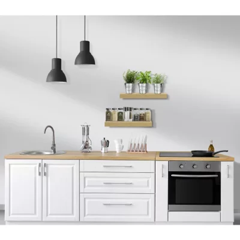 Sorbus 3 Pack 16" Floating 3-Shelf Shelf with Baskets